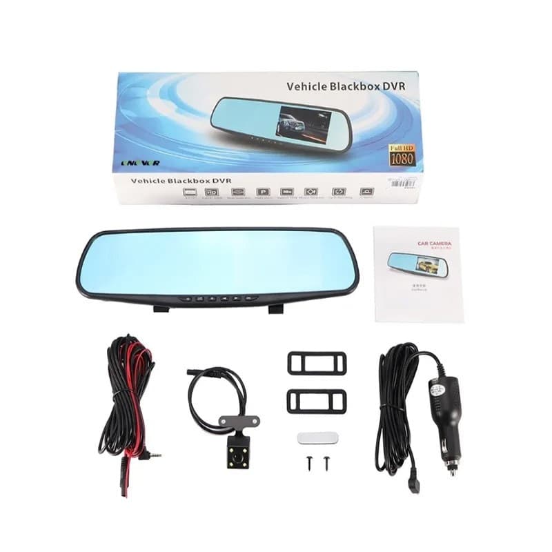Videoregistratore per auto DVR-01 da 4,0 pollici con specchietto retrovisore + telecamera posteriore - 4