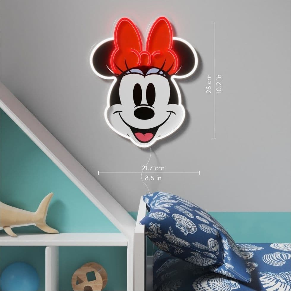 led wall neon minnie connettore usb con regolatore di intensita' dimensioni 21,7 x 26 cm - 2