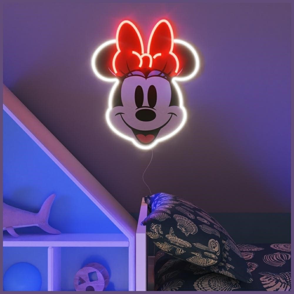 led wall neon minnie connettore usb con regolatore di intensita' dimensioni 21,7 x 26 cm - 3
