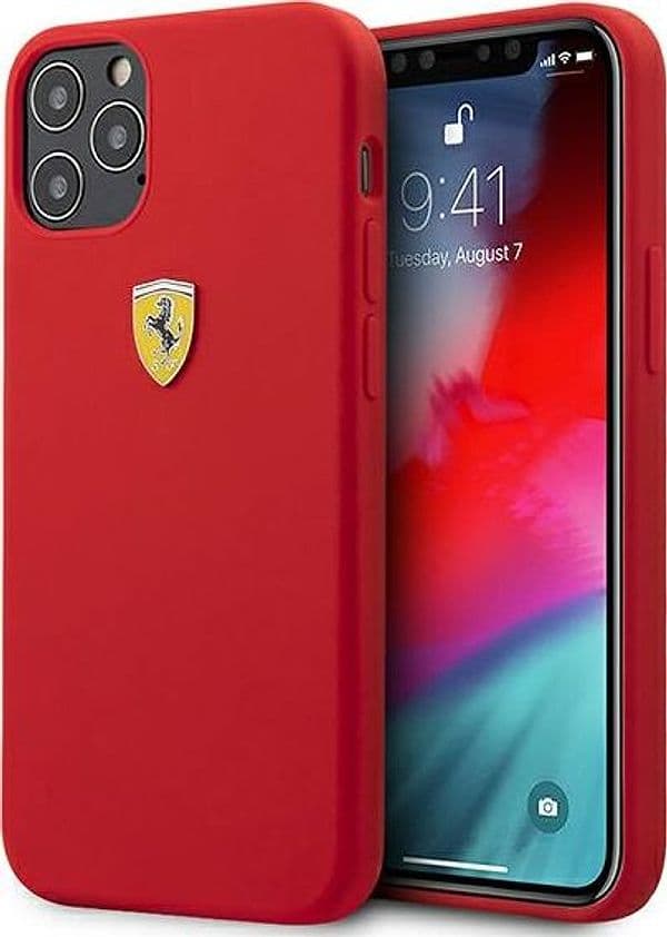 cover ferrari iphone 12 pro max  silicone  rossa