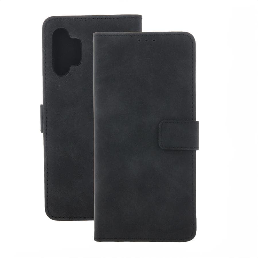 custodia a libro iphone 16e / 17e con porta carte di credito chiusura magnetica nera