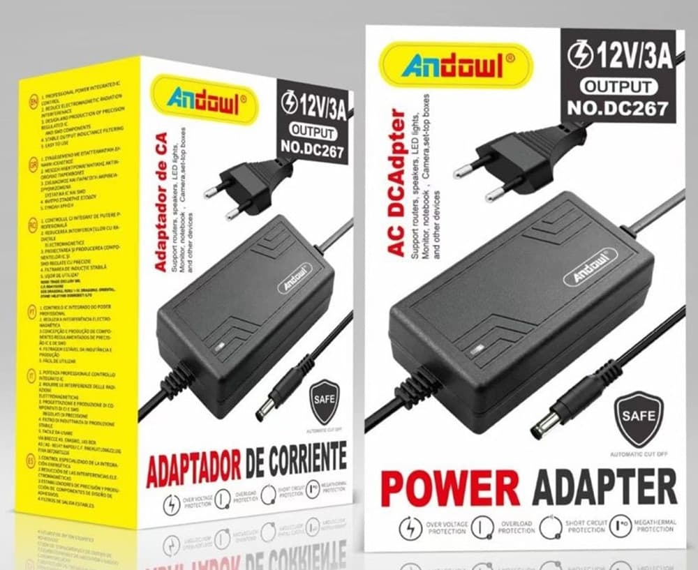 ALIMENTATORE UNIVERSALE AC/DC ADATTATORE DI CORRENTE 12V 3A PER MONITOR NOTEBOOK Q-DC267 - 2