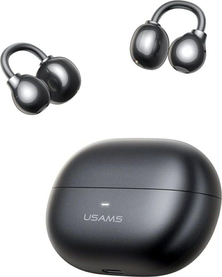 auricolare bluetooth ear clip tws grigio