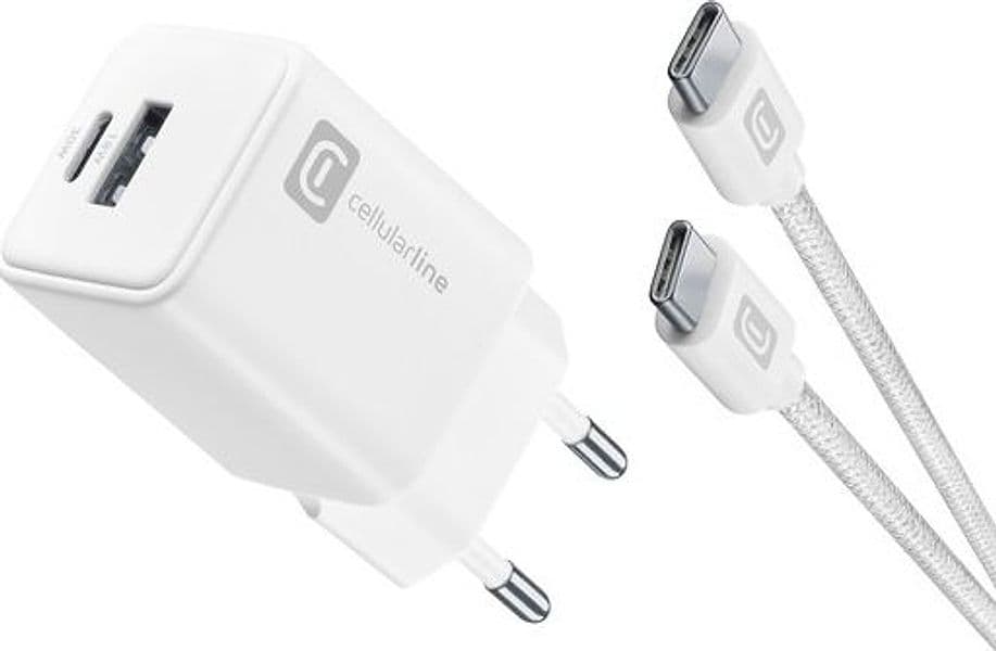 caricabatterie gan 30w ubbc + cavo usb-c bianco