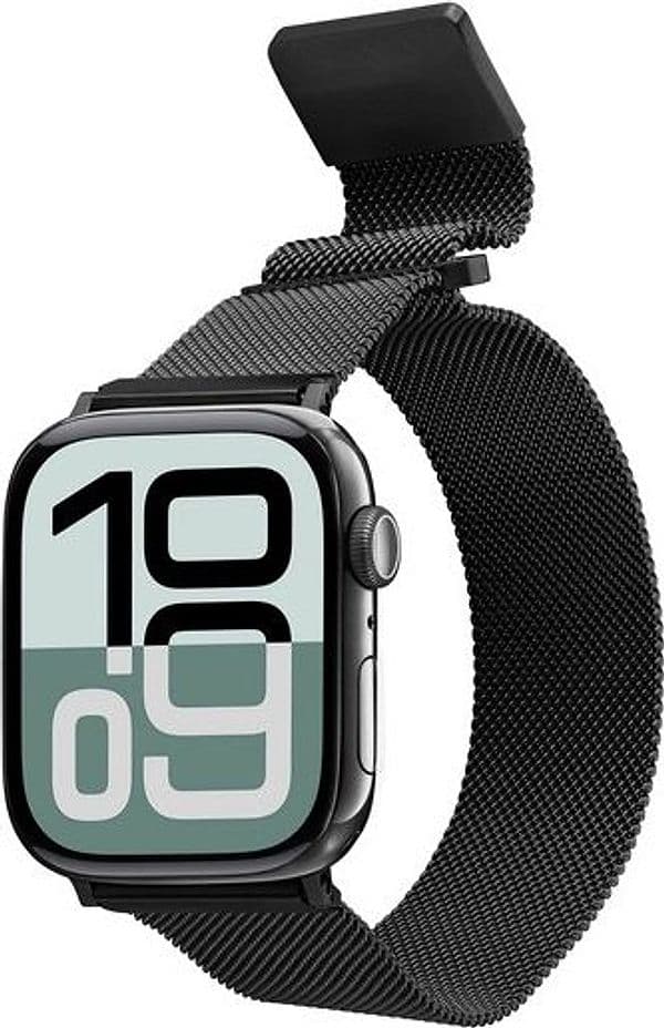 cinturino milanese acciaio nero apple watch serie ( 1,2,3 ) 44/45/46/49 mm