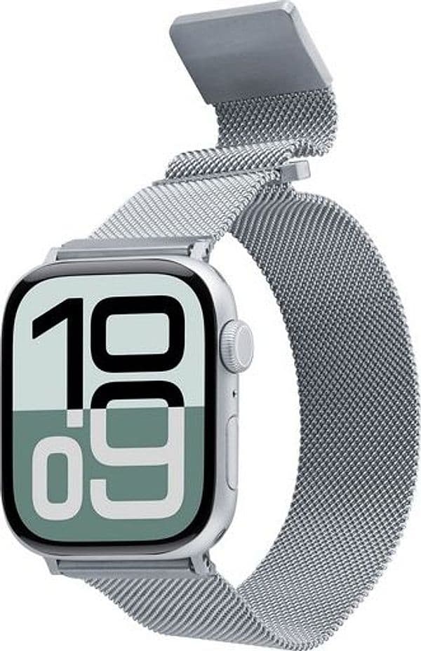 cinturino milanese acciaio silver apple watch serie ( 1,2,3 ) 44/45/46/49 mm