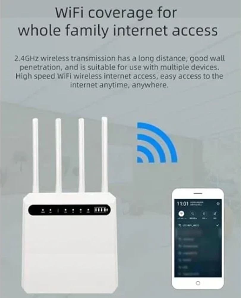 ROUTER MOBILE WI-FI WIRELESS 4G/5G 1200MBPS CON 4 PORTE ETHERNET BATTERIA 4400MAH Q-A10 - 6