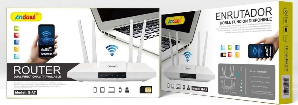 ROUTER WIRELESS 4G/5G WI-FI 5 1200MBPS DOPPIA BANDA 2,4 E 5 GHZ SUPPORTA SCHEDA SIM Q-A7 - 2