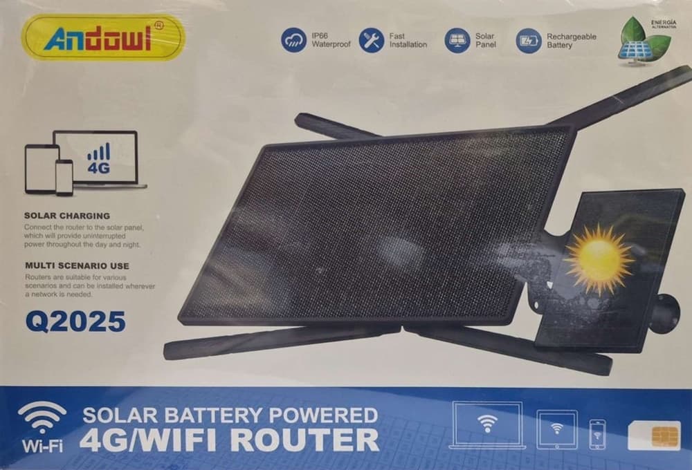 ROUTER WI-FI 4G WIRELESS CON PANNELLO SOLARE BATTERIA RICARICABILE IP66 WATERPROOF Q2025 - 3
