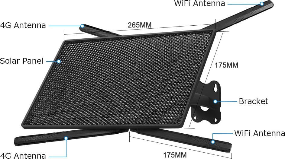 ROUTER WI-FI 4G WIRELESS CON PANNELLO SOLARE BATTERIA RICARICABILE IP66 WATERPROOF Q2025 - 8