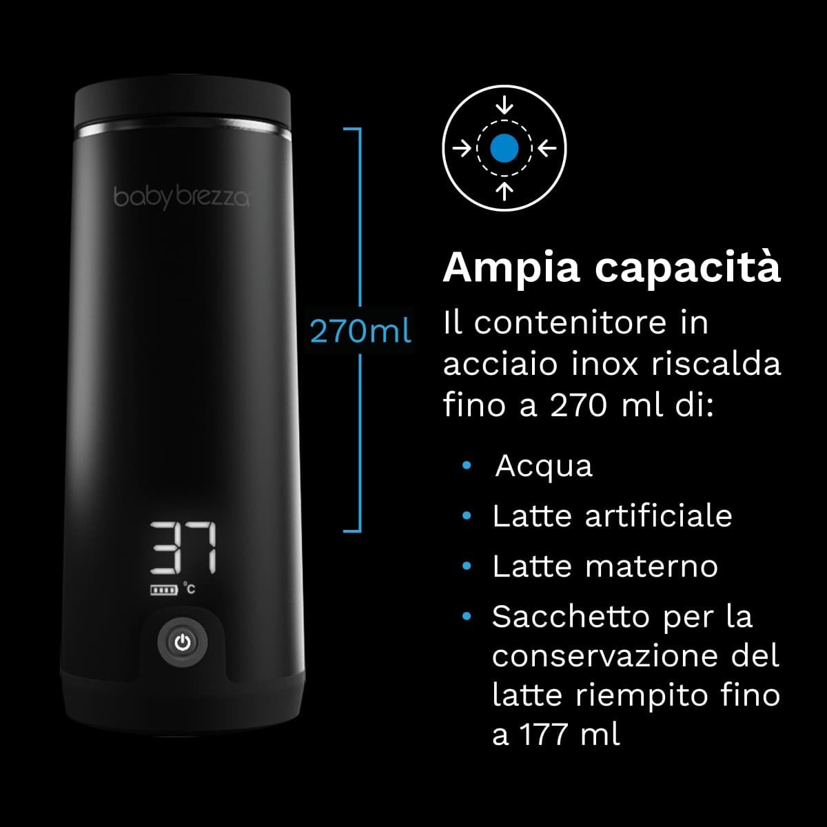 Scaldabiberon portatile da viaggio nero Baby Brezza - 4