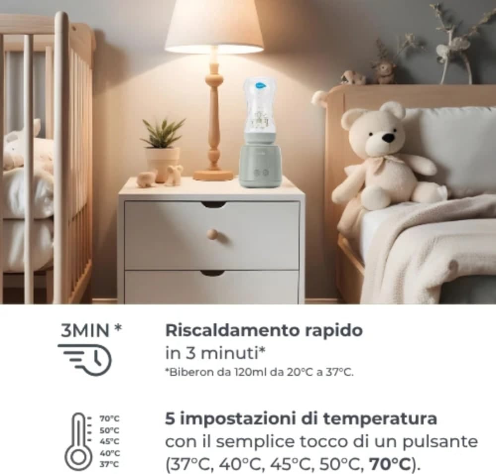 Scaldabiberon portatile universale Mix70 Nuvita con funzione Scalda e Mescola - 4