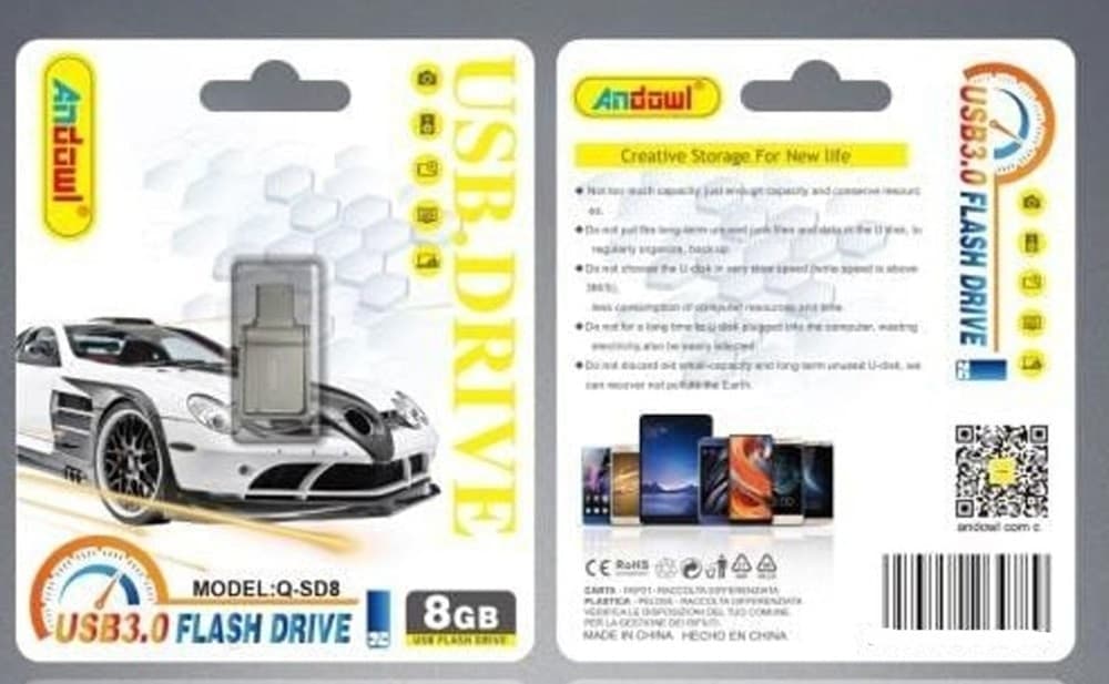 CHIAVETTA UNITÀ FLASH USB3.0 TYPE-C 8GB Q-SD8 ARCHIVIAZIONE PORTATILE TRASFERIMENTO DATI - 2