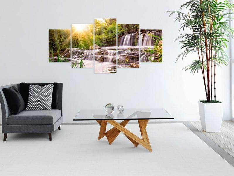 Quadri su vetro acrilico  Forest Waterfall [Glass] - 2