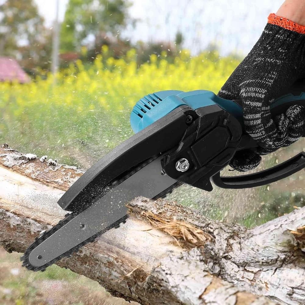 MINI MOTOSEGA ELETTRICA 6" 2 BATTERIA DA 48 V PER POTATURA TAGLIO CON VALIGETTA ACCESSORI - 3