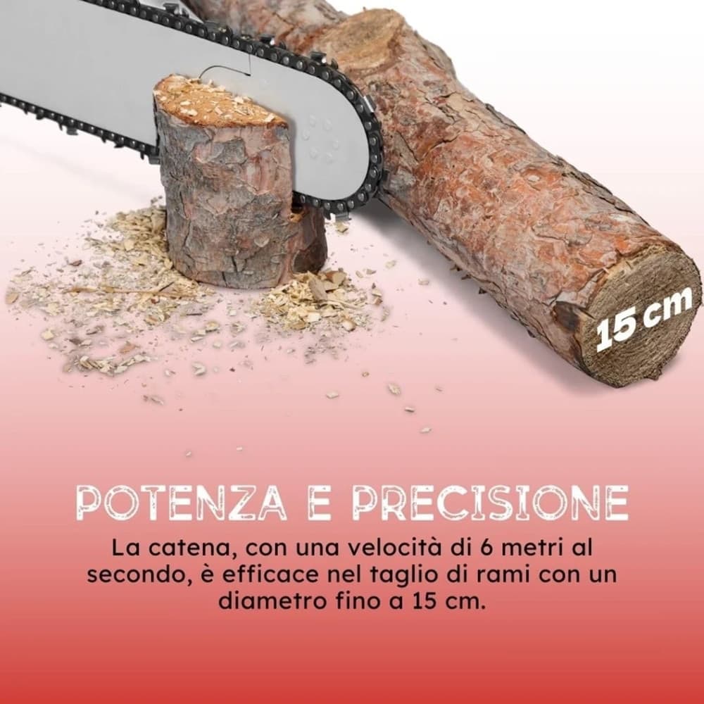 MINI MOTOSEGA ELETTRICA A BATTERIA RICARICABILE 6" PER POTATURA GIARDINO GIARDINAGGIO - 2