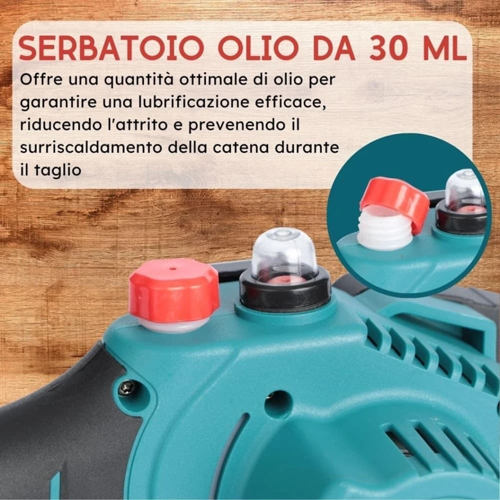 MINI MOTOSEGA ELETTRICA A BATTERIA RICARICABILE 6" PER POTATURA GIARDINO GIARDINAGGIO - 5