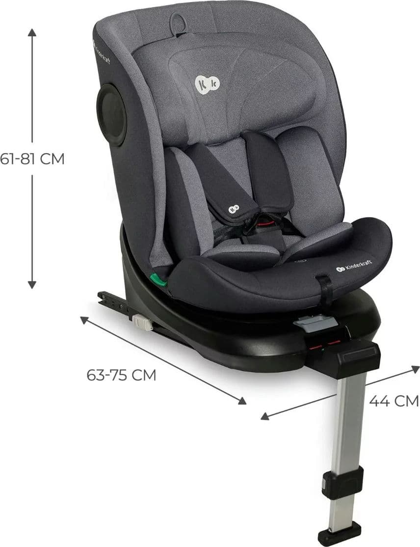 Seggiolino Auto Kinderkraft I-360 i-Size-Grigio - 6