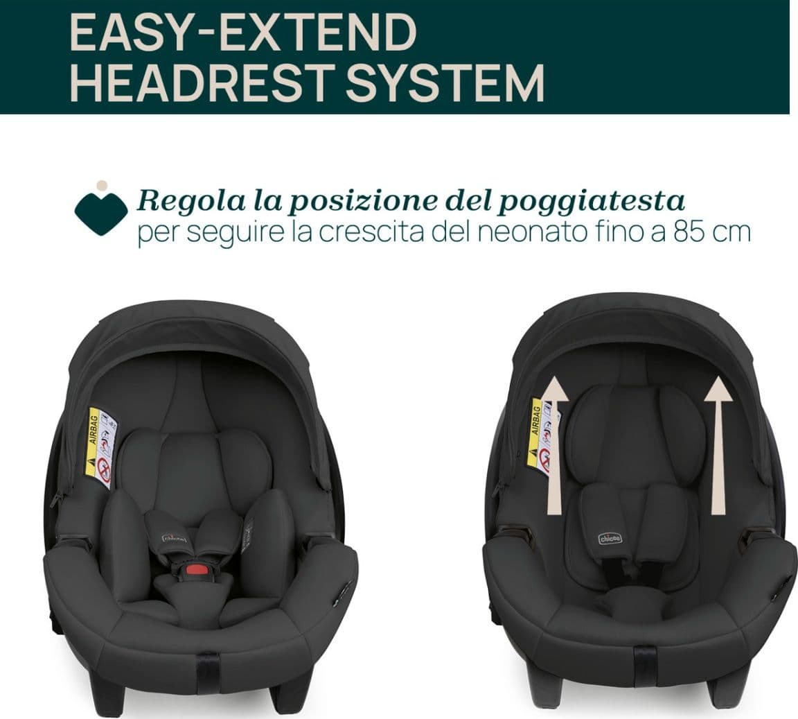 Seggiolino Auto Kory Plus I-Size (40-85cm) Chicco-Black Satin - 2