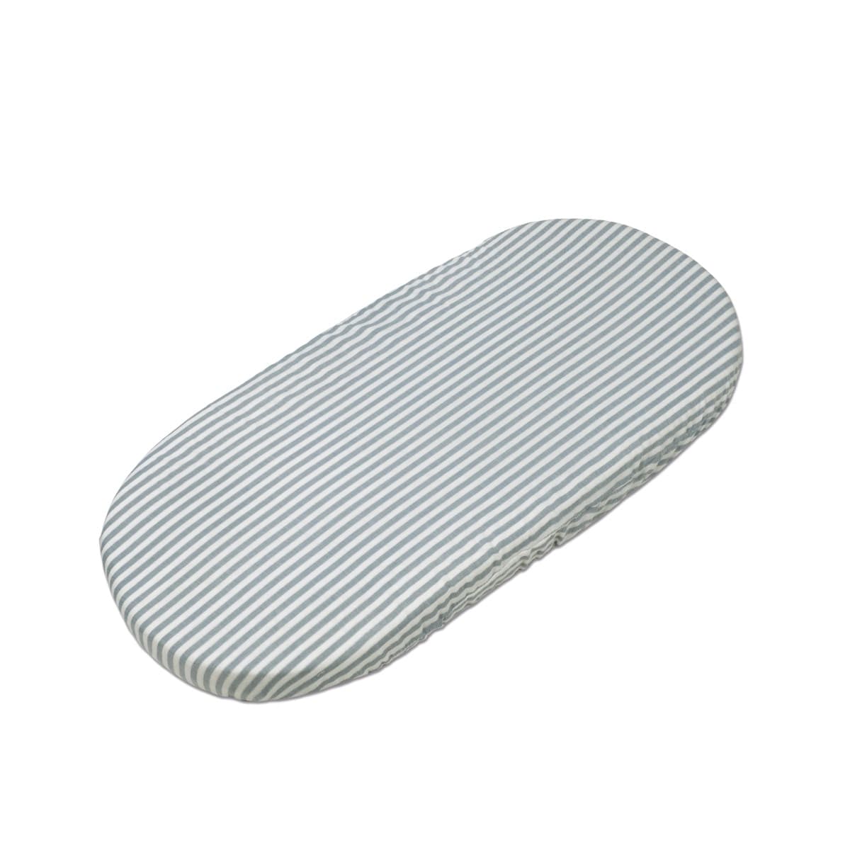 Set/ 2 Lenzuoli con angoli per navicella Pasito a Pasito WM Praliné Vichy/Strisce Matcha - 3