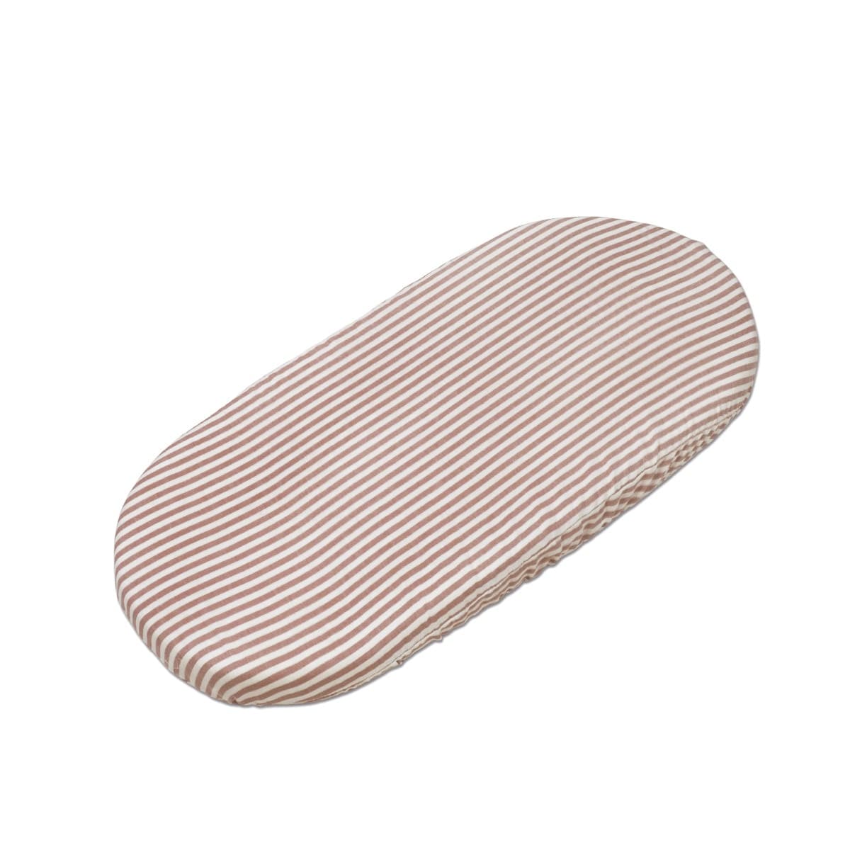 Set/ 2 Lenzuoli con angoli per navicella Pasito a Pasito WM Praliné Vichy/Strisce Moka - 3