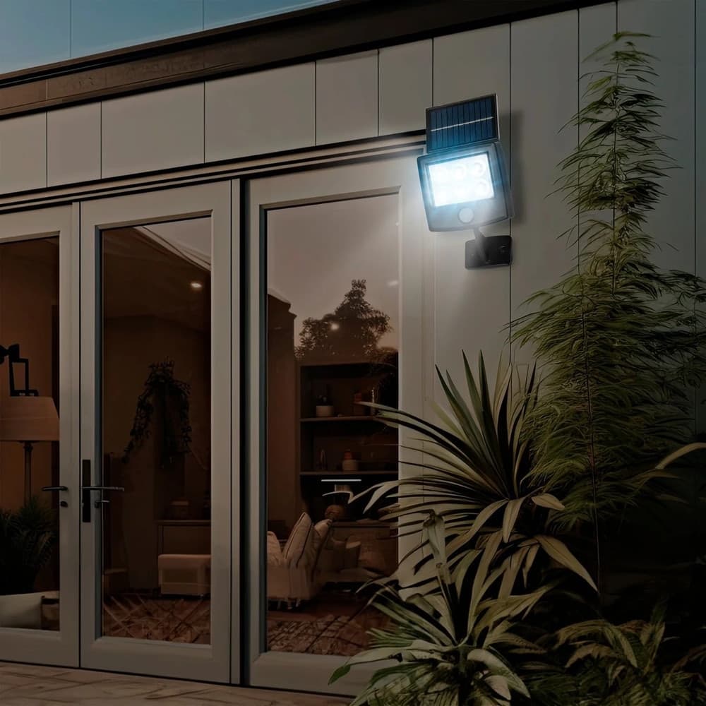 FARETTO SOLARE LED LUCE NATURALE CON PANNELLO ORIENTABILE SENSORE MOVIMENTO CREPUSCOLARE - 3
