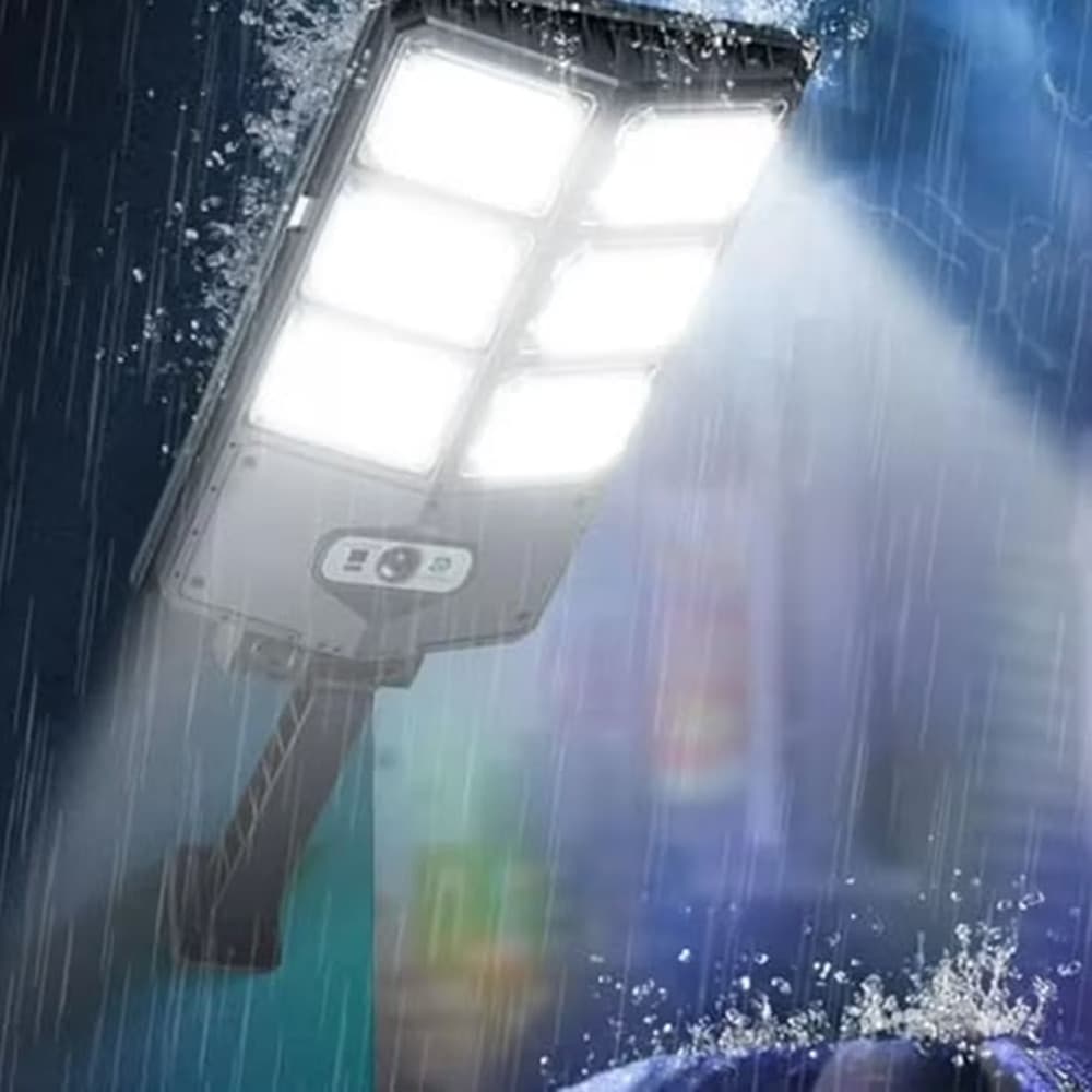 LAMPIONE STRADALE LAMPADA A LED DA 600W CON PANNELLO SOLARE TELECOMANDO IP65 USO ESTERNO - 2