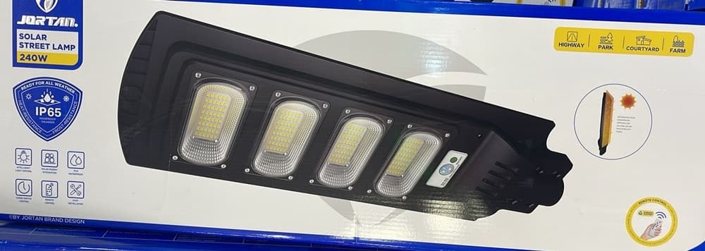 LAMPIONE SOLARE A LED 240W IP65 SENSORE DI MOVIMENTO TELECOMANDO PER PARCHI CORTILI STRADE - 2