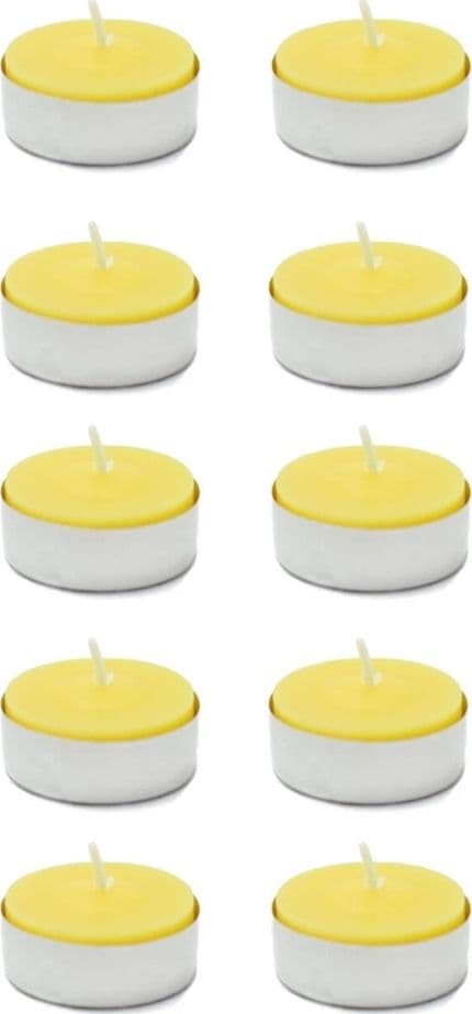 SET 10 CANDELE TEALIGHT ALLA CITRONELLA PER ESTERNI GIARDINO ANTIZANZARE ANTIMOSCHE 617964 - 2