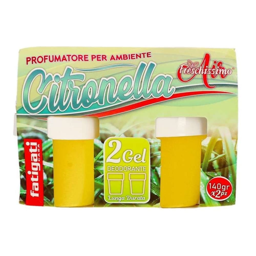 SET 12PZ DI DEODORANTE PER AMBIENTI IN GEL ALLA CITRONELLA 2PZ DA 140GR ANTI INSETTI 401765 - 2