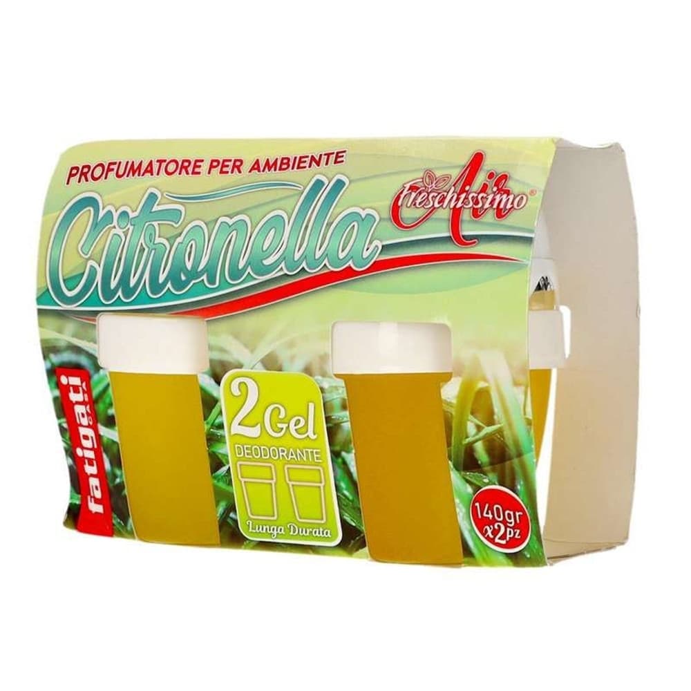 SET 12PZ DI DEODORANTE PER AMBIENTI IN GEL ALLA CITRONELLA 2PZ DA 140GR ANTI INSETTI 401765 - 4