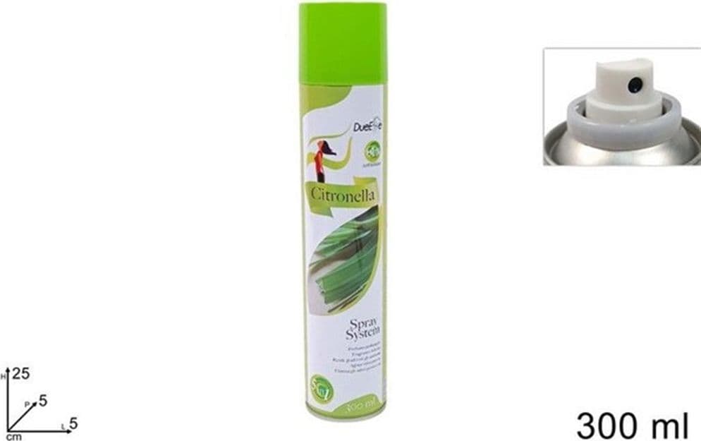SET 24PZ BOMBOLETTA SPRAY DEODORANTE AMBIENTE REPELLENTE INSETTI CITRONELLA 300ML 640296A - 2