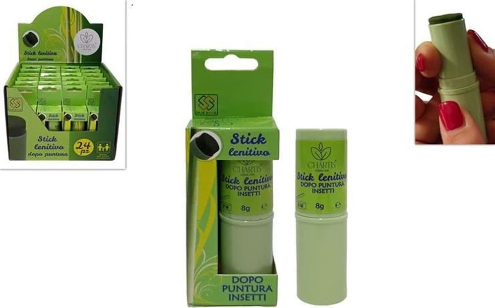 SET 24PZ STICK 8GR LENITIVO DOPOPUNTURA ZANZARE VESPE MEDUSE INSETTI SOLLIEVO 639641A - 2