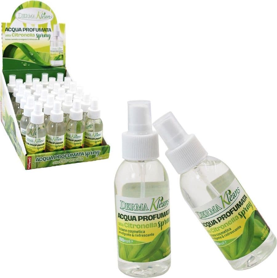 SET 24PZ ACQUA PROFUMATA ALLA CITRONELLA SPRAY DA 100ML REPELLENTE NATURALE INSETTI 484294 - 2