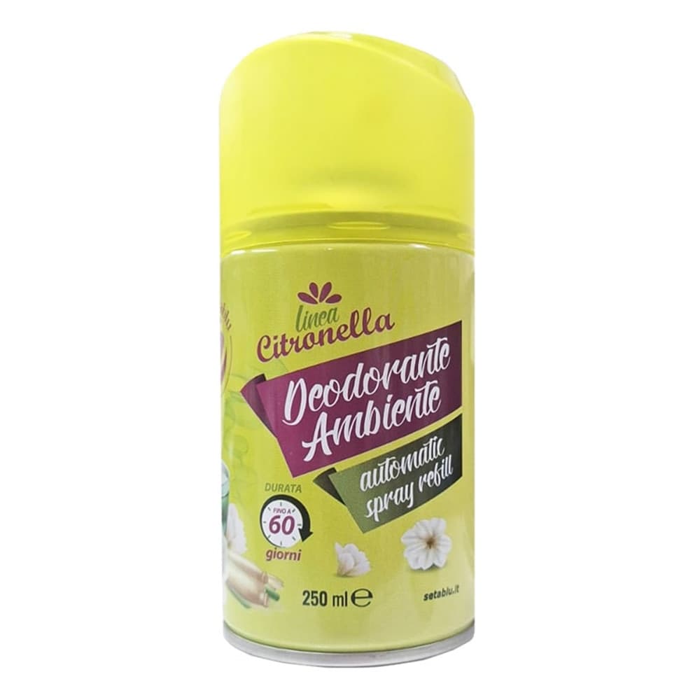 SET 24 PZ DEODORANTE AMBIENTE CITRONELLA DA 250ML RICARICA SPRAY AUTOMATICA 023328 - 2
