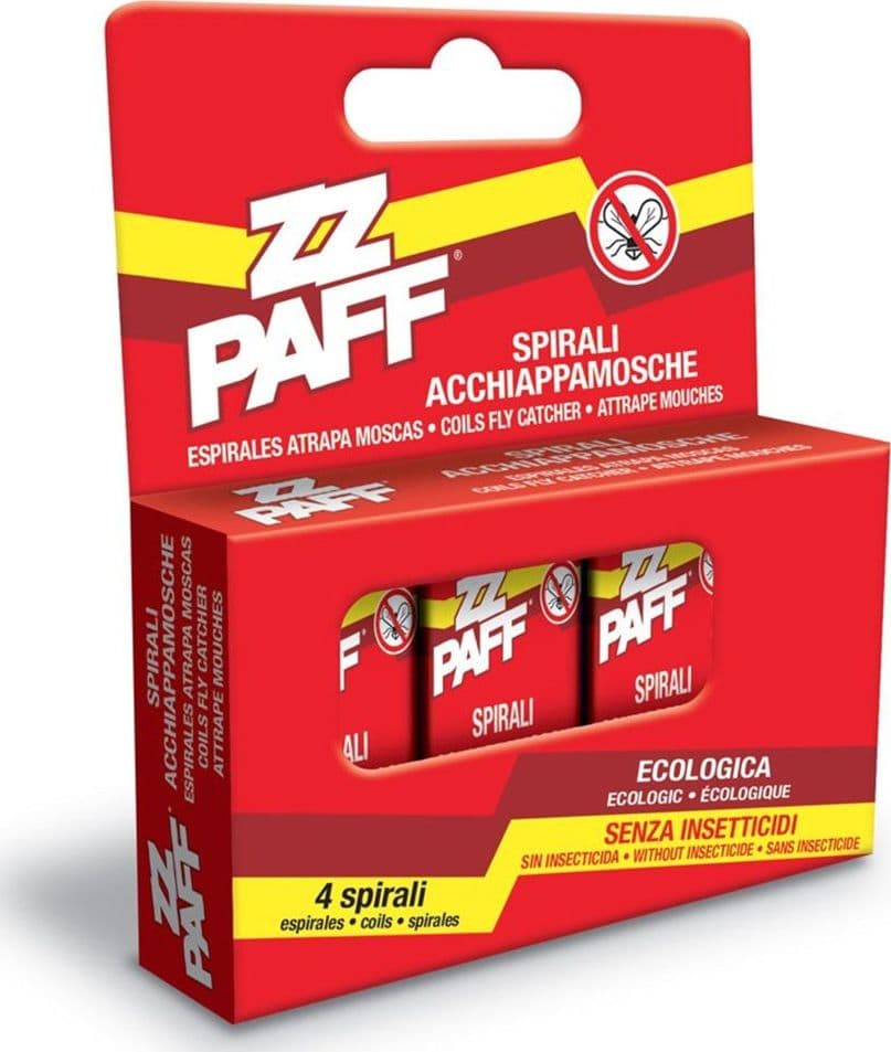 SET 24PZ DA 4 SPIRALI ROTOLINO ACCHIAPPAMOSCHE ADESIVE ECOLOGICO SENZA INSETTICIDI 008377Z