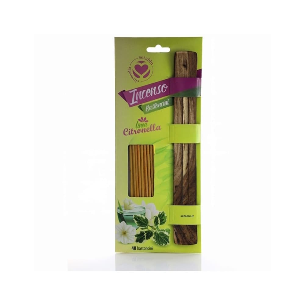 SET 40 PZ BASTONCINI DI INCENSO REPELLENTI PER ZANZARE ALLA CITRONELLA CON BASE 400489 - 2