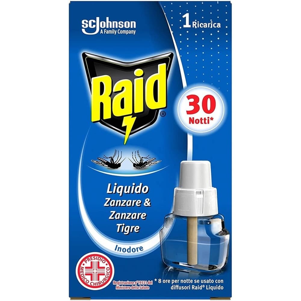 RICARICA DA 21ML LIQUIDO ELETTRICO ANTIZANZARE TIGRE COMUNI 30 NOTTI INODORE 815887