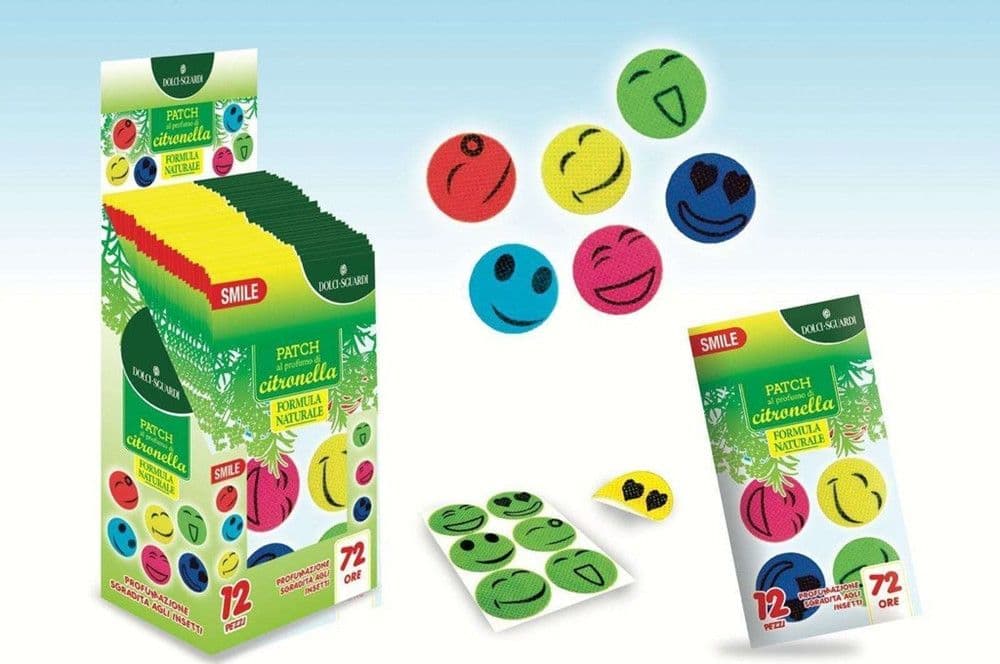 SET 36PZ DA 12 CEROTTI PATCH ADESIVI SMILE PROFUMO DI CITRONELLA REPELLENTI INSETTI 018786 - 2
