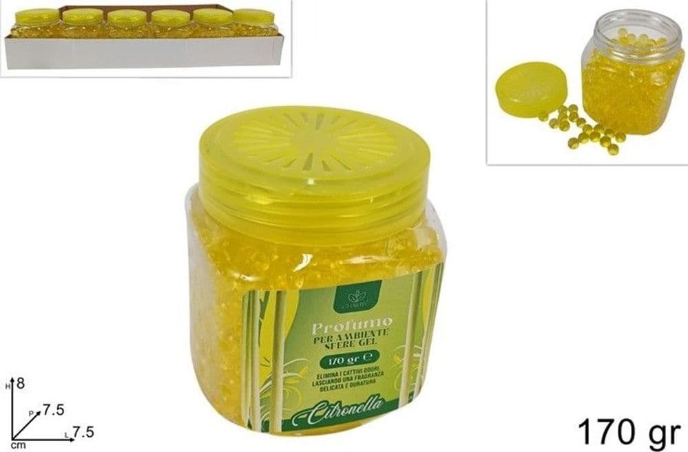 SET 24 PZ DEODORANTE PROFUMATORE PER AMBIENTE SFERE GEL ALLA CITRONELLA DA 170GR 698167A - 2