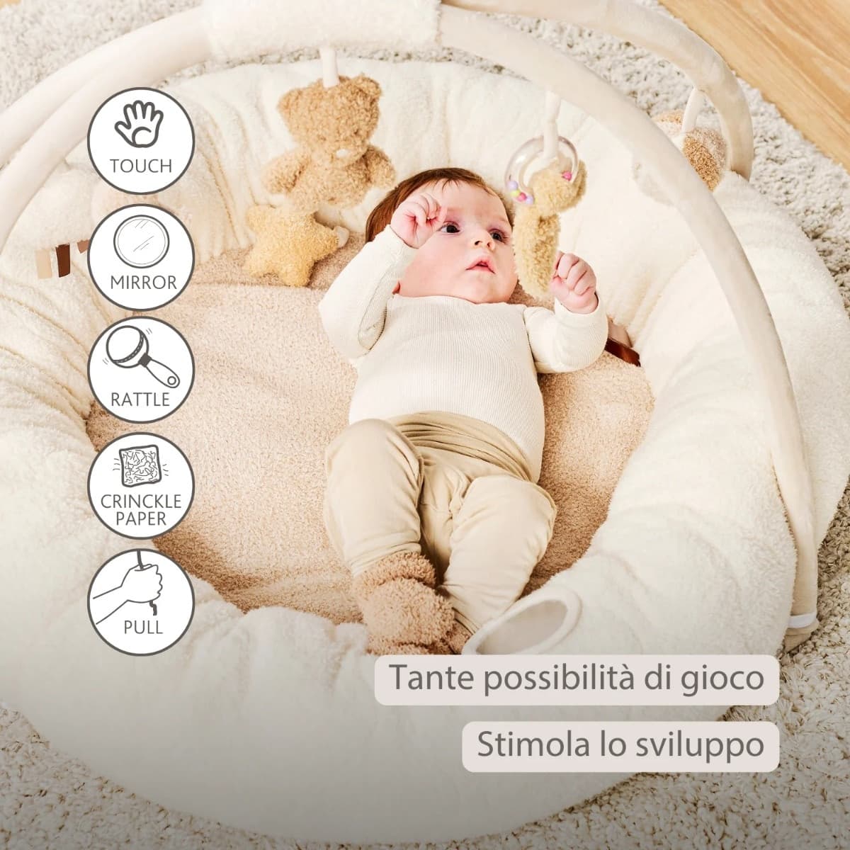 Tappeto Pouf Panna Nattou Teddy - 3
