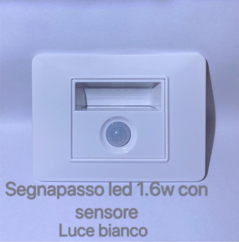Segnapasso LED con sensore bianco 1.6W luce bianca da incasso - 2