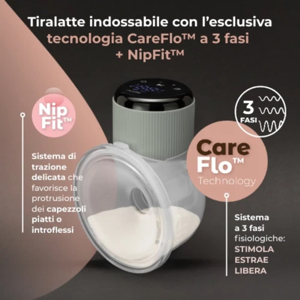 Tiralatte elettrico indossabile singolo Nuvita a 3 fasi - 1260w - 2