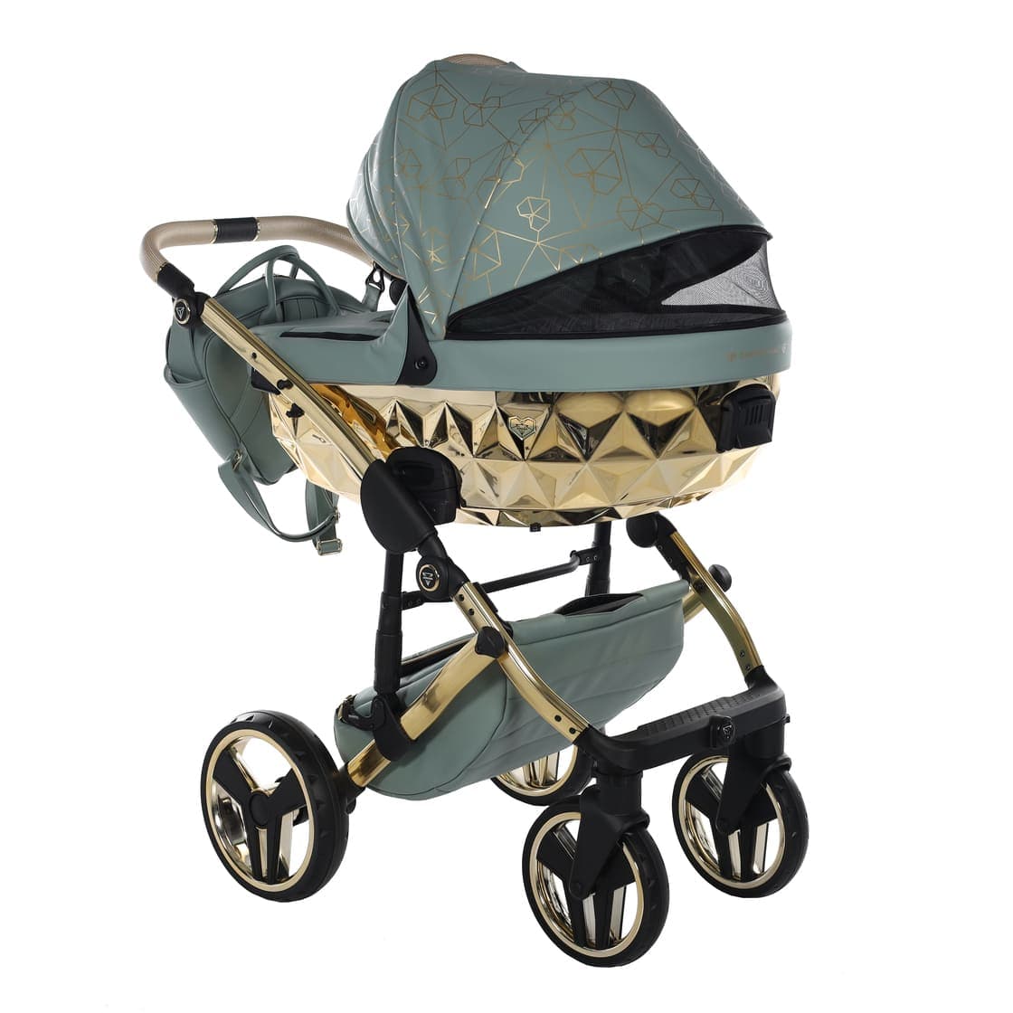 Trio Junama Diamond Heart Collection V3 3 in 1 Ecopelle-Kaki/Oro Giallo - 4