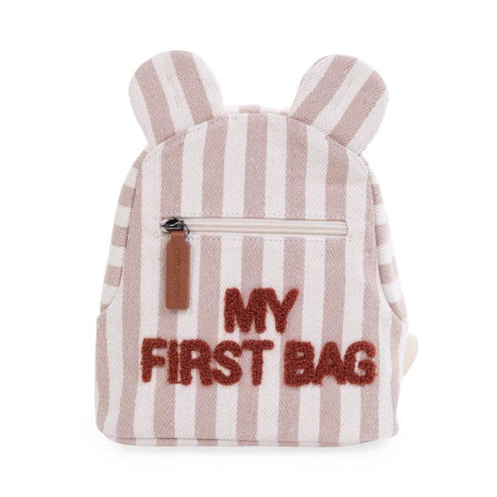 Zaino Bambini My First Bag Childhome Stripes Nude/Terracotta - 5