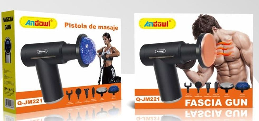 PISTOLA MASSAGGIANTE MASSAGGIATORE CON 6 TESTINE Q-JM221 PER COLLO VITA SCHIENA GAMBE CORPO - 2