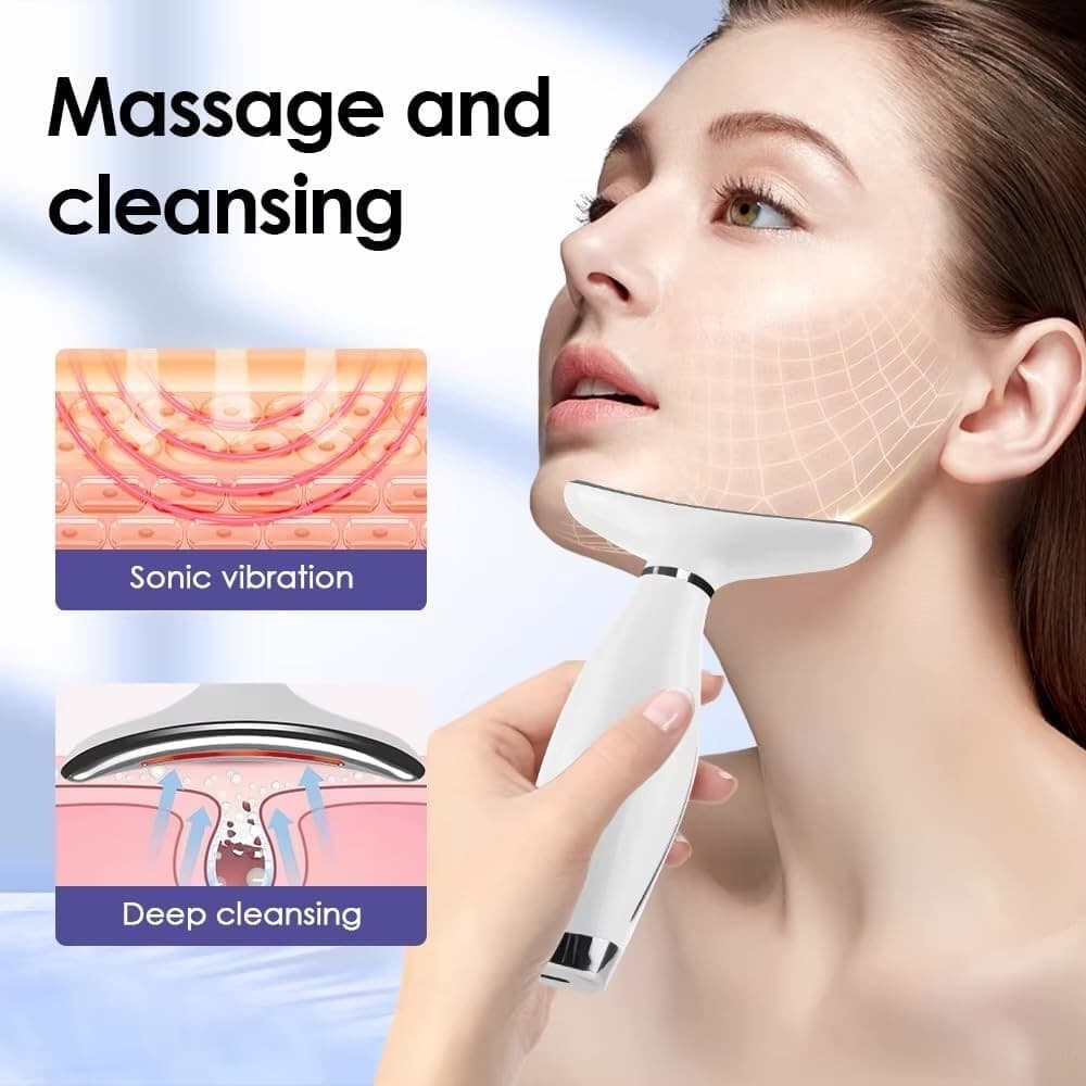 MASSAGGIATORE VISO COLLO LIFTING ELETTRICO ANTIRUGHE DISPOSITIVO BELLEZZA LED EMS GUA SHA - 6
