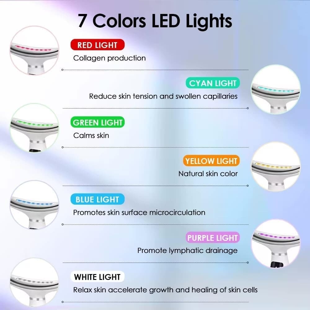MASSAGGIATORE VISO COLLO LIFTING ELETTRICO ANTIRUGHE DISPOSITIVO BELLEZZA LED EMS GUA SHA - 7