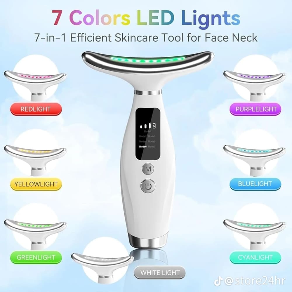 MASSAGGIATORE VISO COLLO LIFTING ELETTRICO ANTIRUGHE DISPOSITIVO BELLEZZA LED EMS GUA SHA - 10