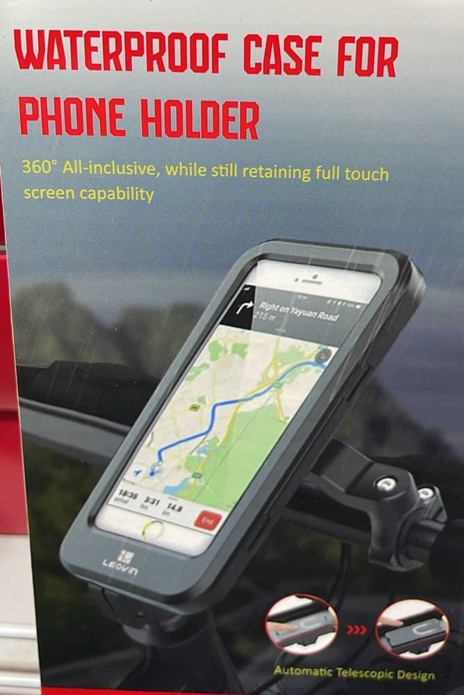 CUSTODIA PORTA SMARTPHONE BICI ROTAZIONE 360° SUPPORTO REGOLABILE STAFFA IMPERMEABILE LE-385 - 2